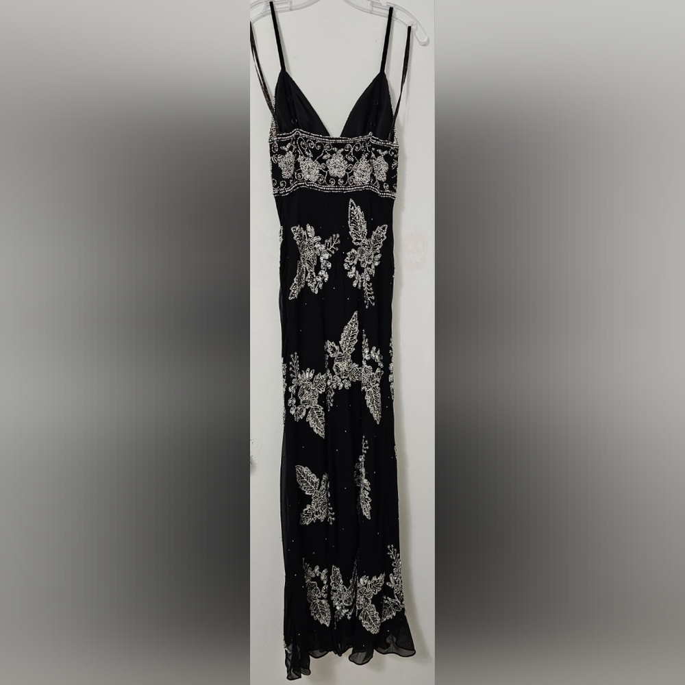 Black silver beaded Camille dress size XS